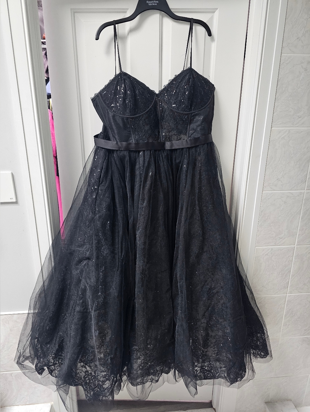 Jules & Cleo Black Sparkle Tulle Spaghetti Strap Dress ✨️✨️
